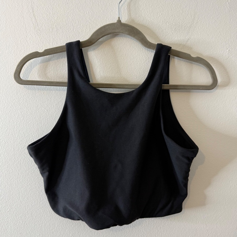 Outdoor Voices women's Black High Neck Colorblock Back Tank bra size medium